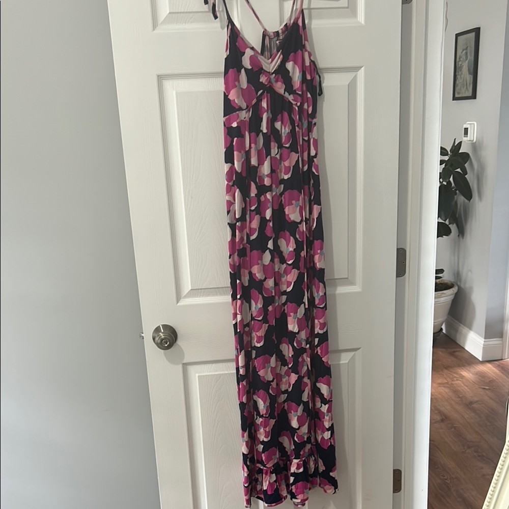 Juicy Couture Pink and Black Floral Maxi Dress